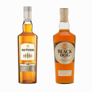 Black Dog Triple Gold Reserve 100 Pipers 12YO Whisky 2 Bottle Combo