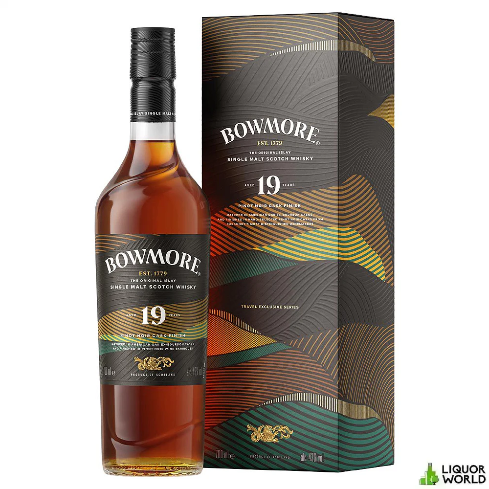 Bowmore 19 Year Old Pinot Noir Cask Finish Single Malt Scotch Whisky 700mL Bowmore 19 Year Old Pinot Noir Cask Finish Single Malt Scotch Whisky 700mL