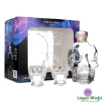 Crystal Head Skull Decanter + 2 Shot Glasses Gift Pack Vodka 700mL