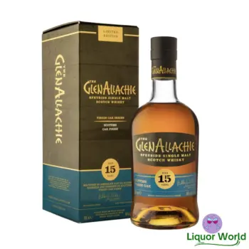 Glenallachie 15 Year Old Scottish Virgin Oak Finish + Glencairn Glass Single Malt Scotch Whisky 700mL