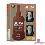 Isle Of Jura 12 year old single malt whisky with 2 Glass Gift Pack 700ml