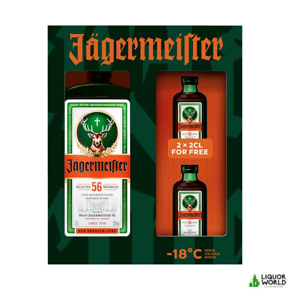 Jagermeister Herb Liqueur Gift Pack 700mL + 2 x Miniature 20mL