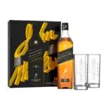 Johnnie Walker Black Label + 2 Highball Glasses Gift Pack Blended Scotch Whisky 700mL