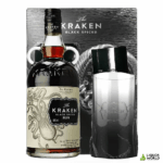 Kraken Black Spiced Rum 1L + Smoked Highball Glass Gift Pack