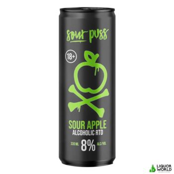 Sour Puss Sour Apple Alcoholic RTD 8% Premix 24 x 330mL Cans