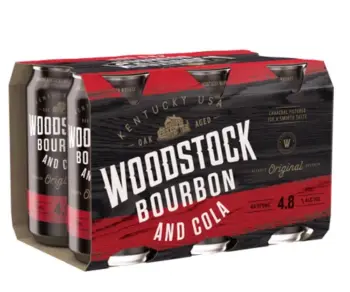 Woodstock Bourbon & Cola 4.8% Cans 375mL 24 Pack