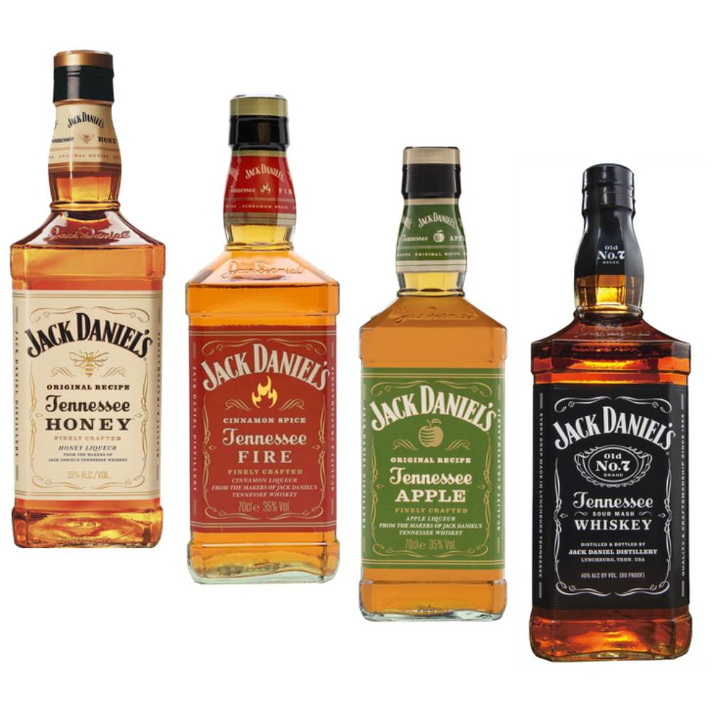 Jack Daniel’s Tennessee Whiskey 4 Pack Combo (4 x 700mL) Jack Daniel’s Tennessee Whiskey